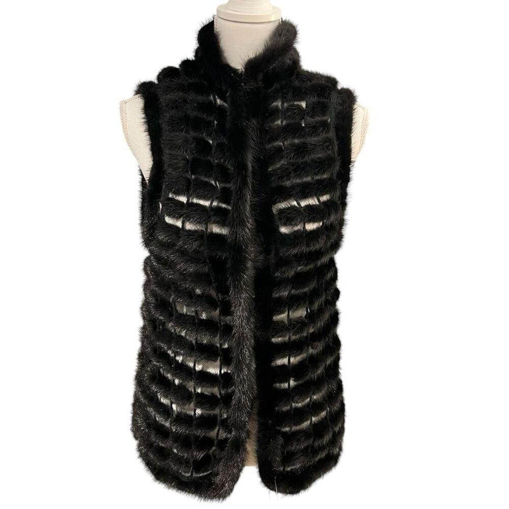 Black Faux Fur Sleeveless Vest